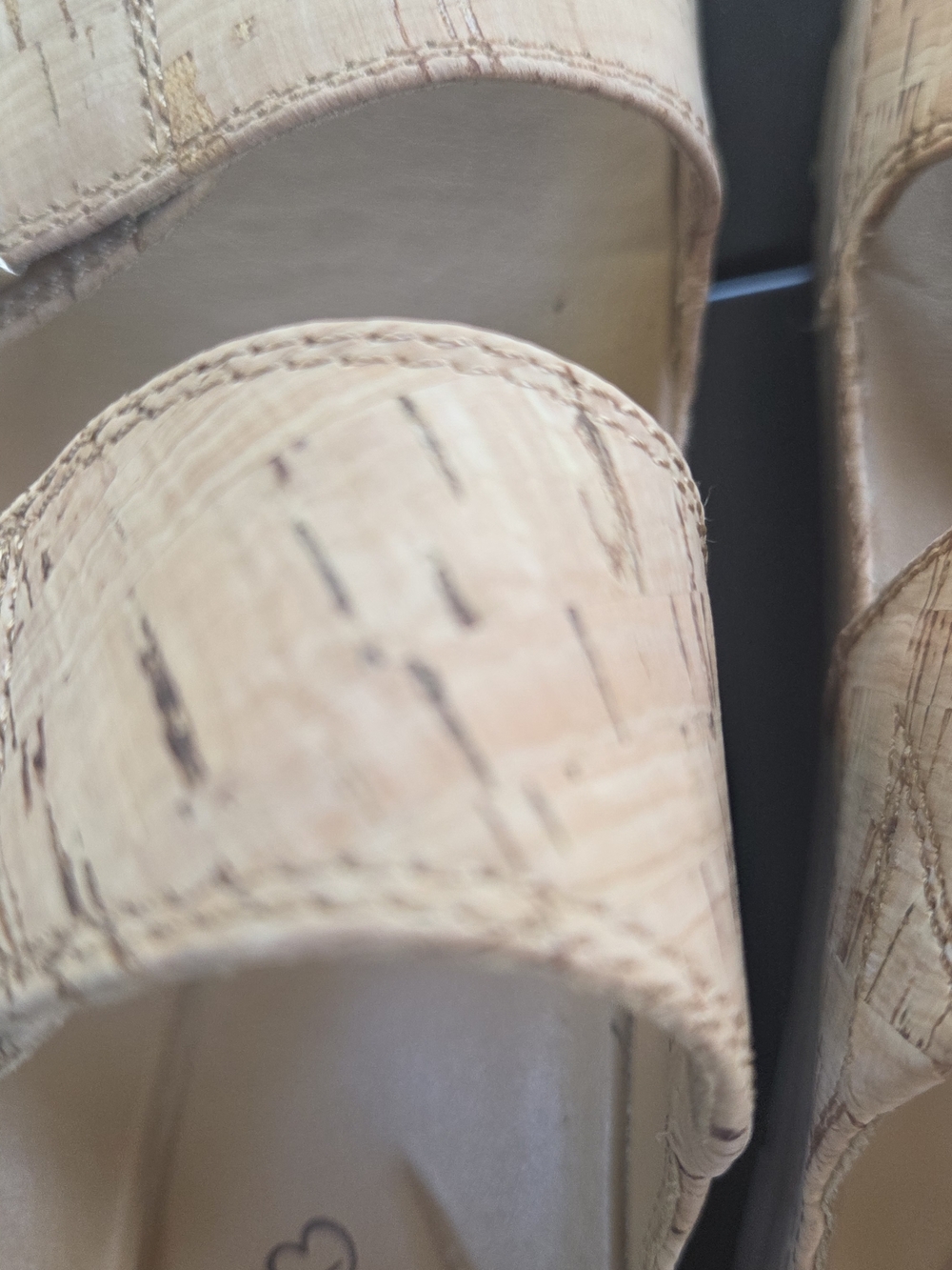 Baretraps Cork-Look Double Strap Slide Sandals - Tan - Picture 6 of 8